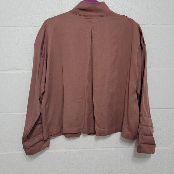Hyfve Lightweight Jacket Small Tencel Assymetric Soft Purple Brown 553 - Picture 9 of 12